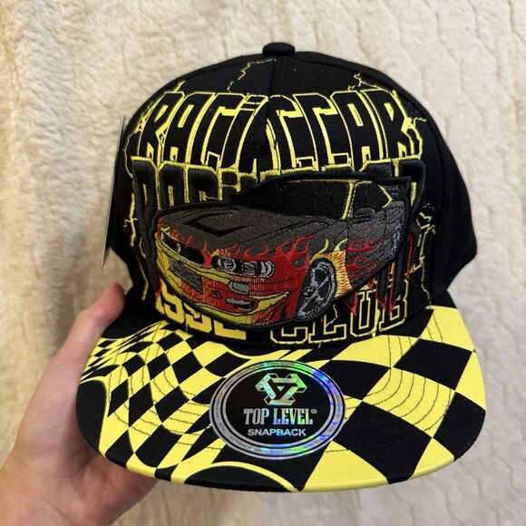 NWT Top Level Racing Car 1992 Flames Graphic Print Snap Back Hat‎ One Size - Picture 16 of 16